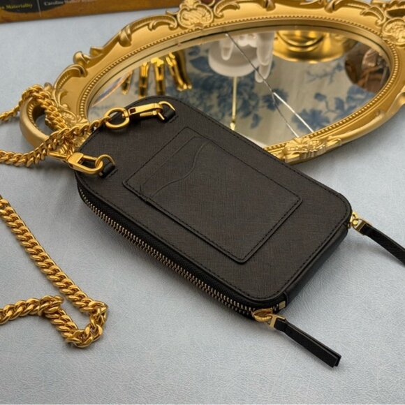 🆕 TORY BURCH 🧿 NWOT Emerson Phone Crossbody, Black, Gold Chain - AUTHENTICATED - Picture 15 of 16